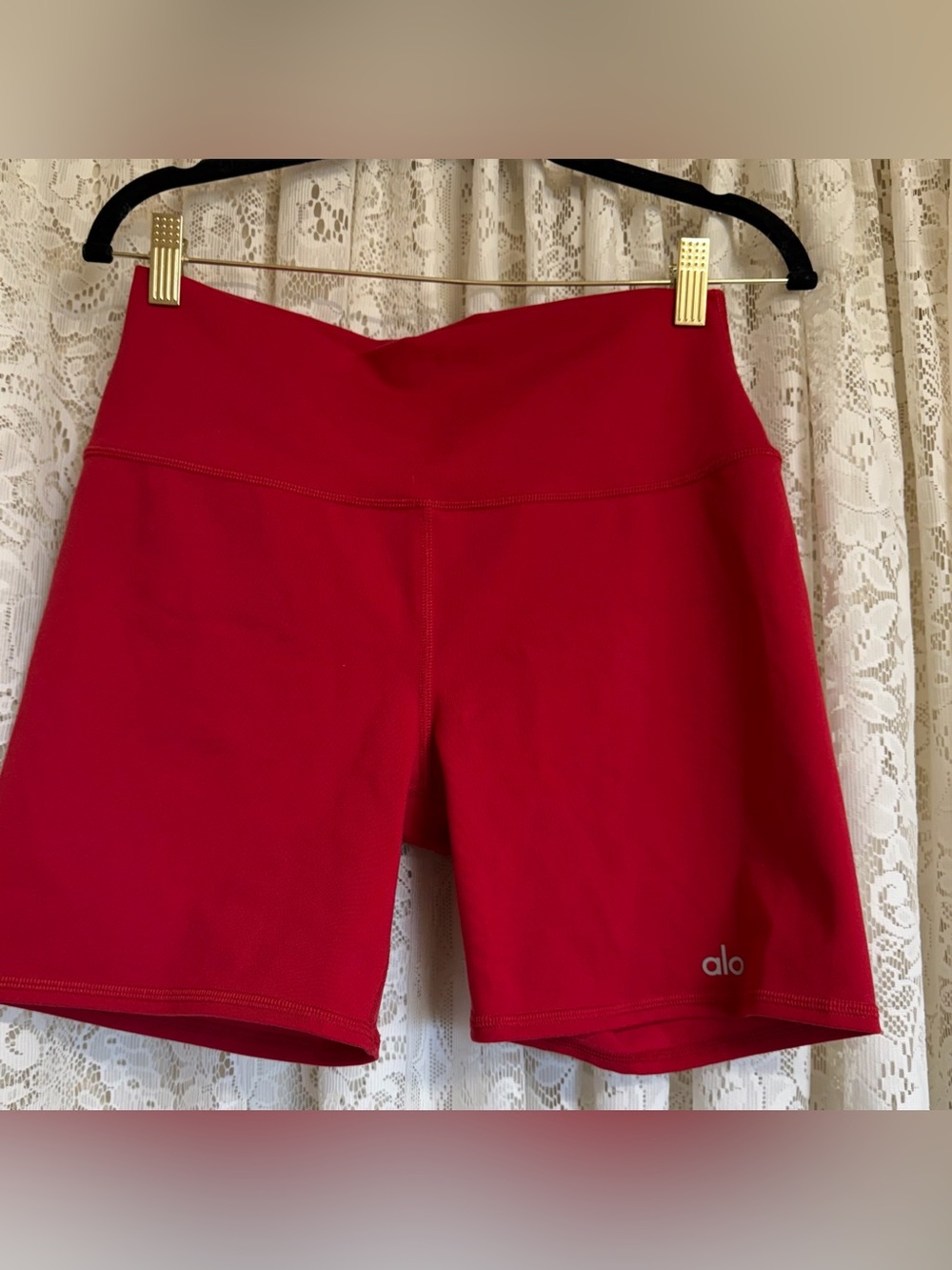 ALO 5” Airlift Bright Red Energy Shorts